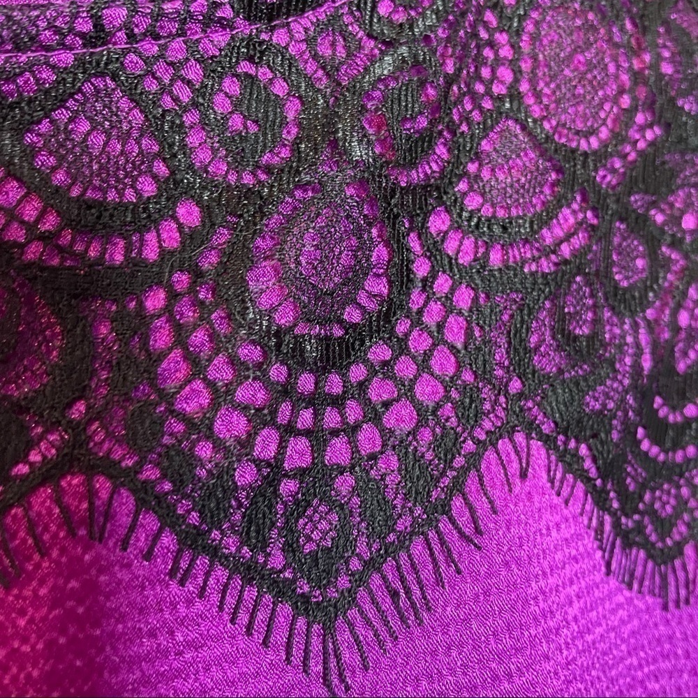 Ann Klein Purple Sleeveless Top with Black Lace NWT - Picture 7 of 8